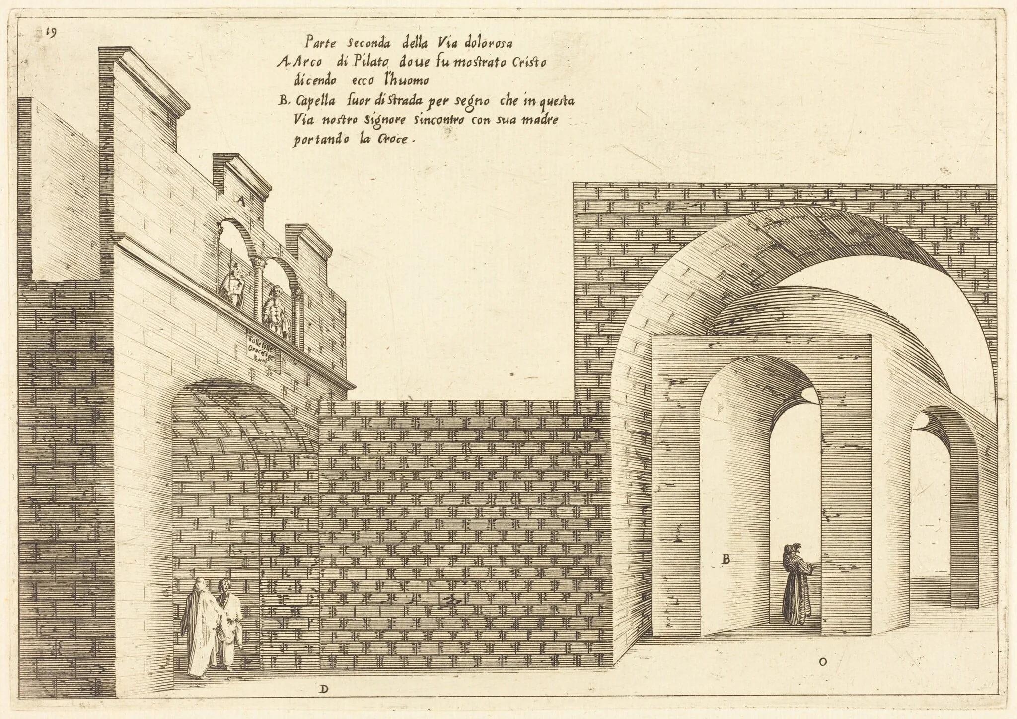 Second Part of the Via Dolorosa, by Jacques Callot, ink, 1619