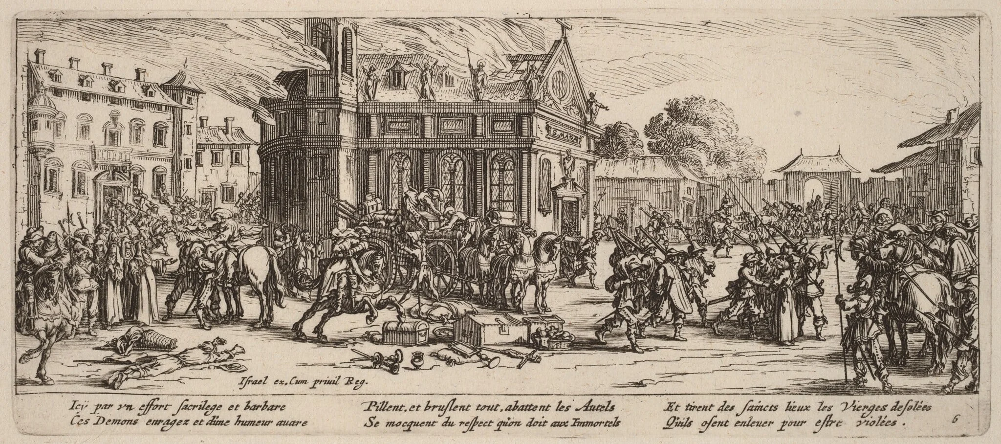 Destruction of a Convent, by Gerrit van Schagen, ink, 1642