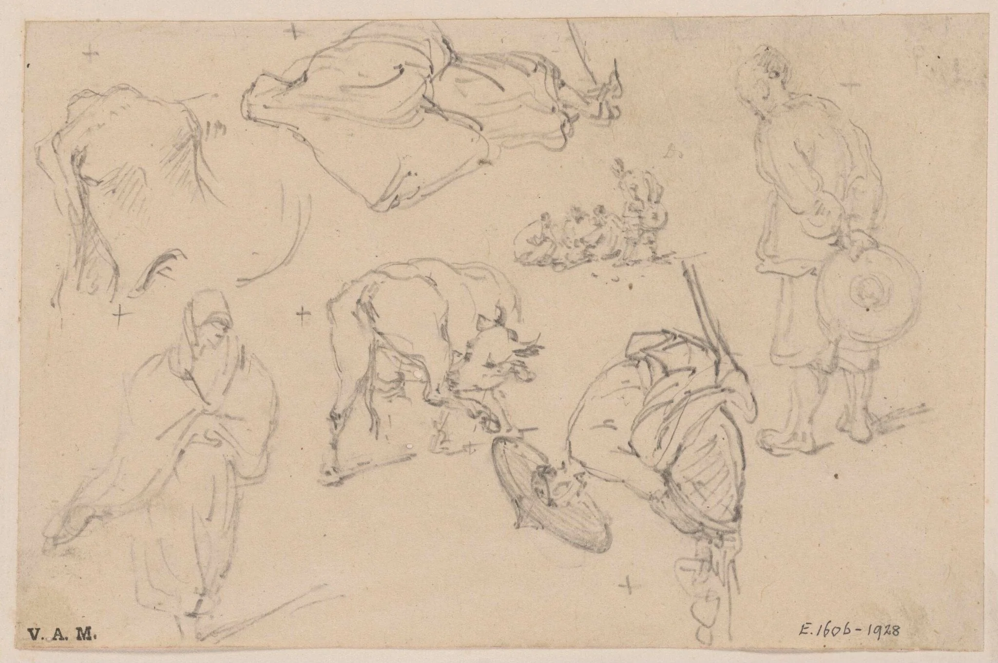 Chinese figures and cattle