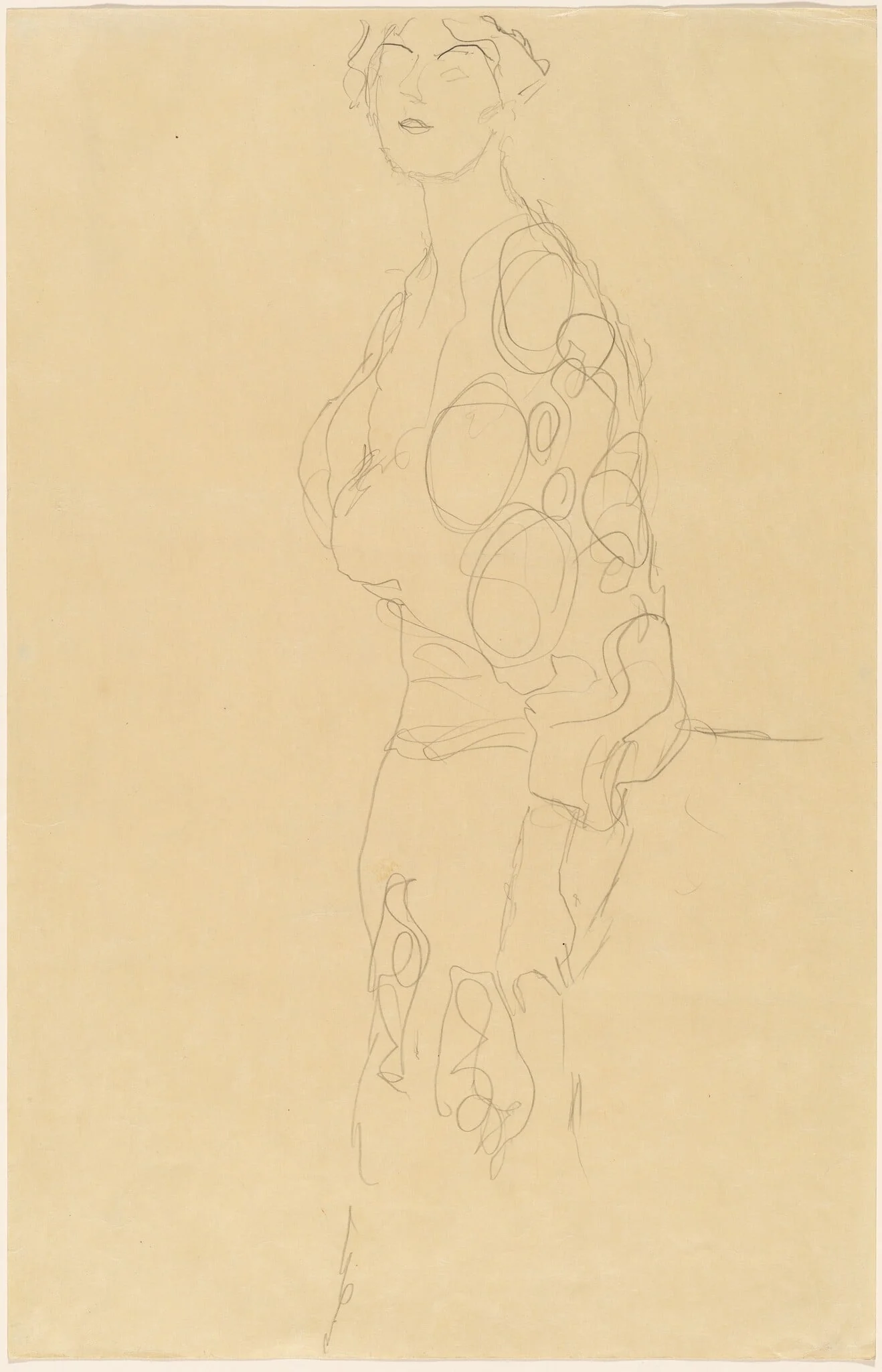 Standing Woman, by Gustav Klimt, graphite, 1910