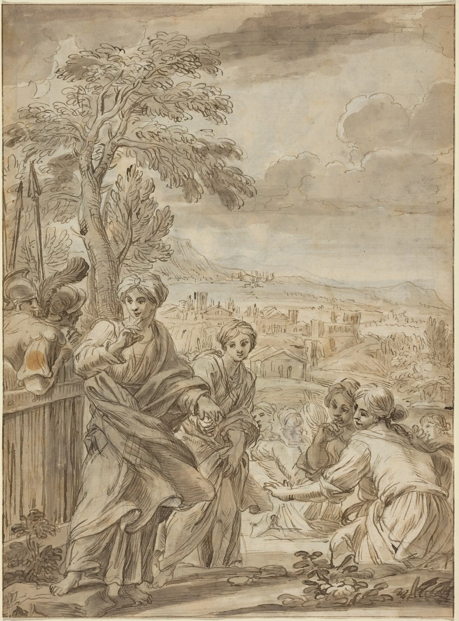 Historical Scene [recto], by Angelo Marullo, chalk, 1670