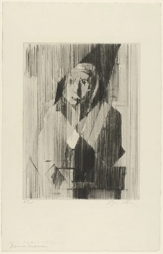 Untitled, by Jacques Villon, ink, 1943