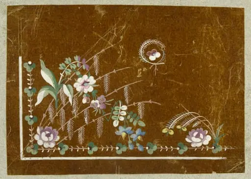 Bordure pour étoffe, projets de broderies de gilet, XVIIIème siècle