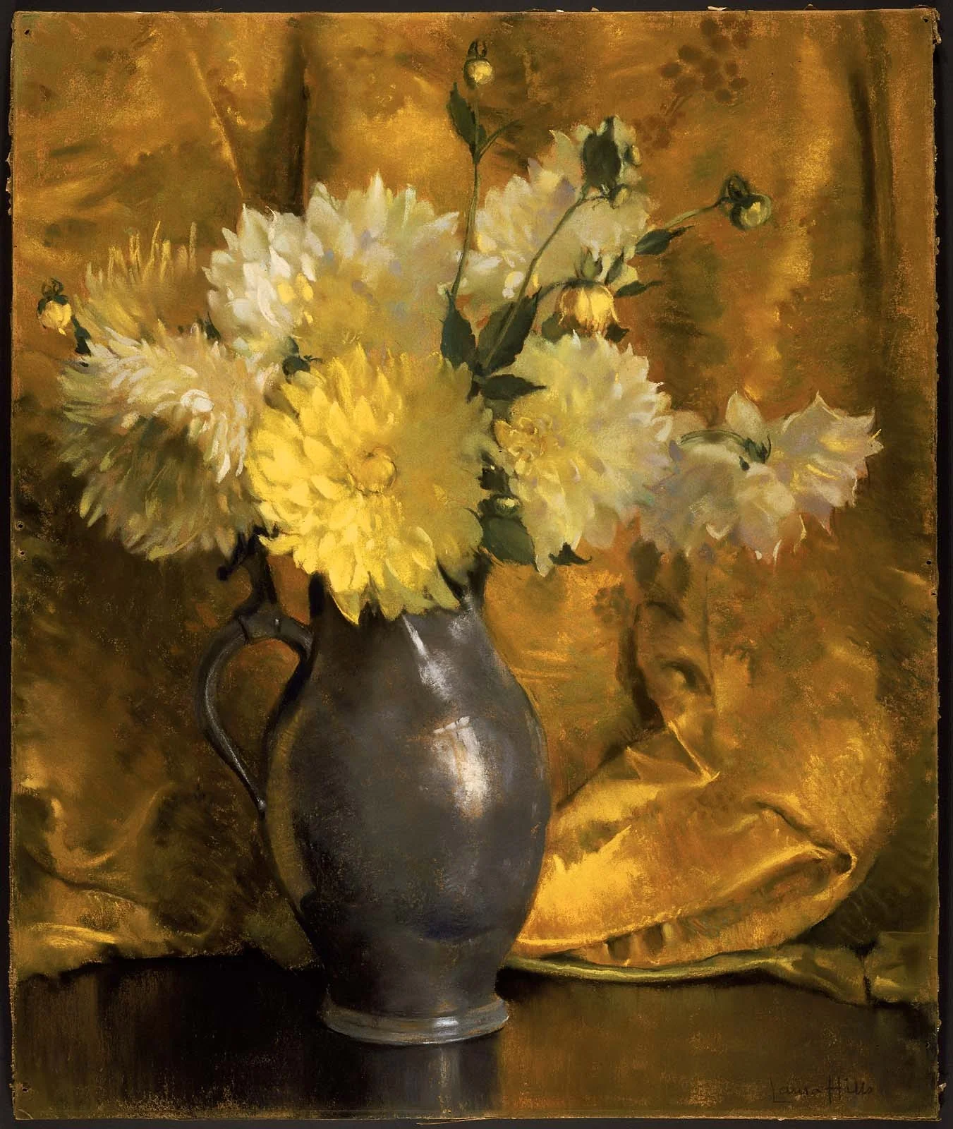 Yellow Dahlias, by Laura Coombs Hills, unspecified, 1927