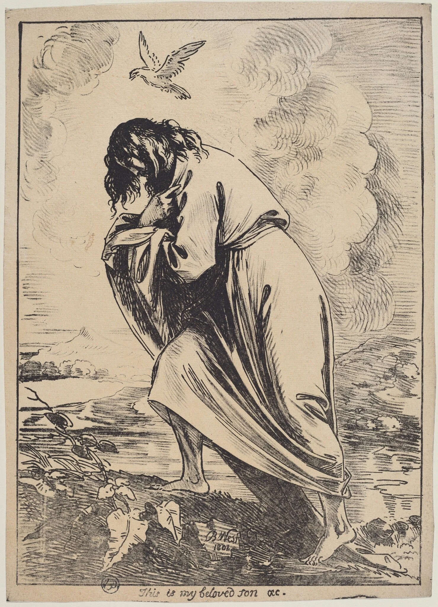 This is my Beloved Son, by Benjamin West, ink, 1802