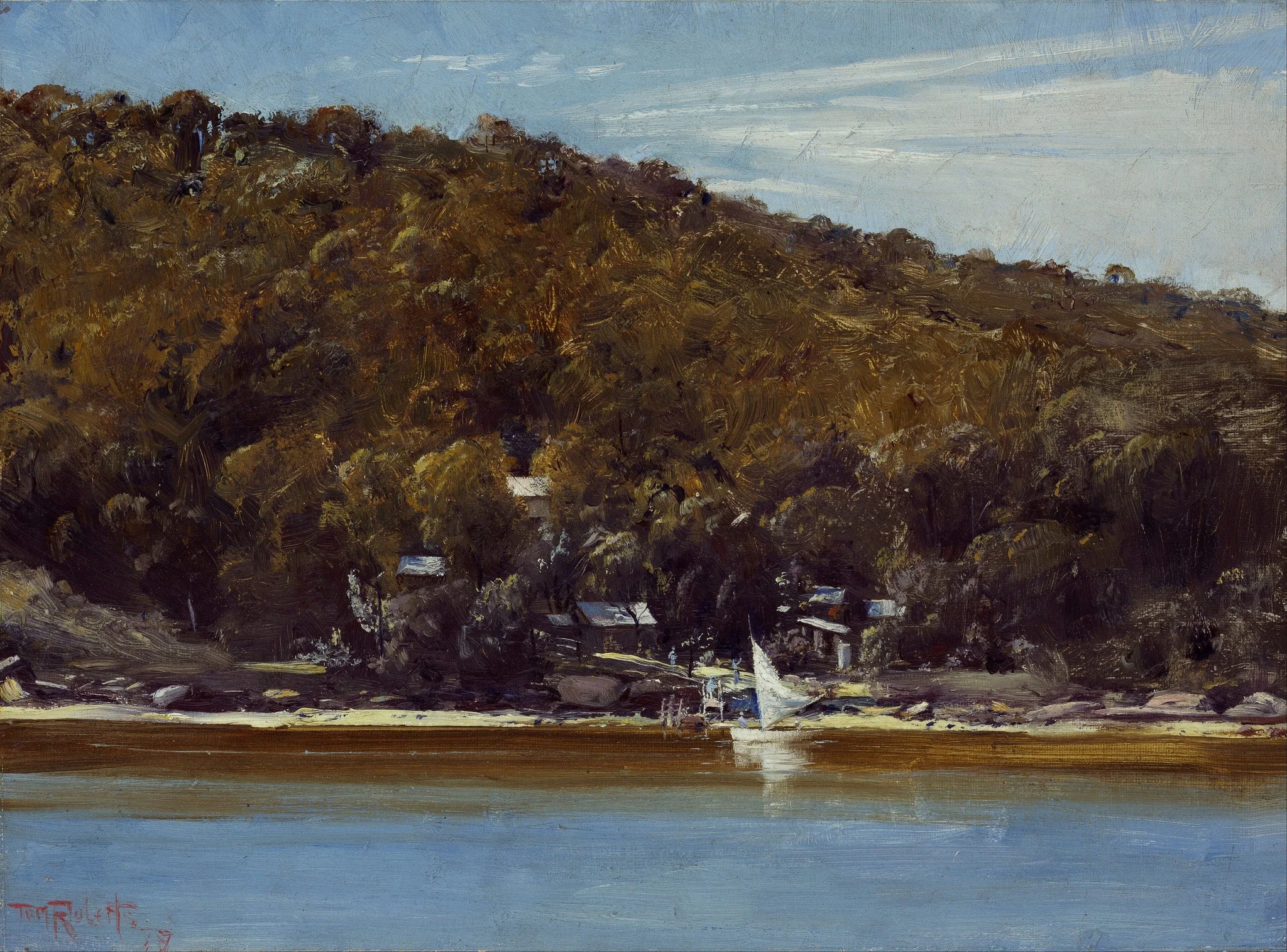 The camp, Sirius Cove, by Thomas Roberts, oil, 1900