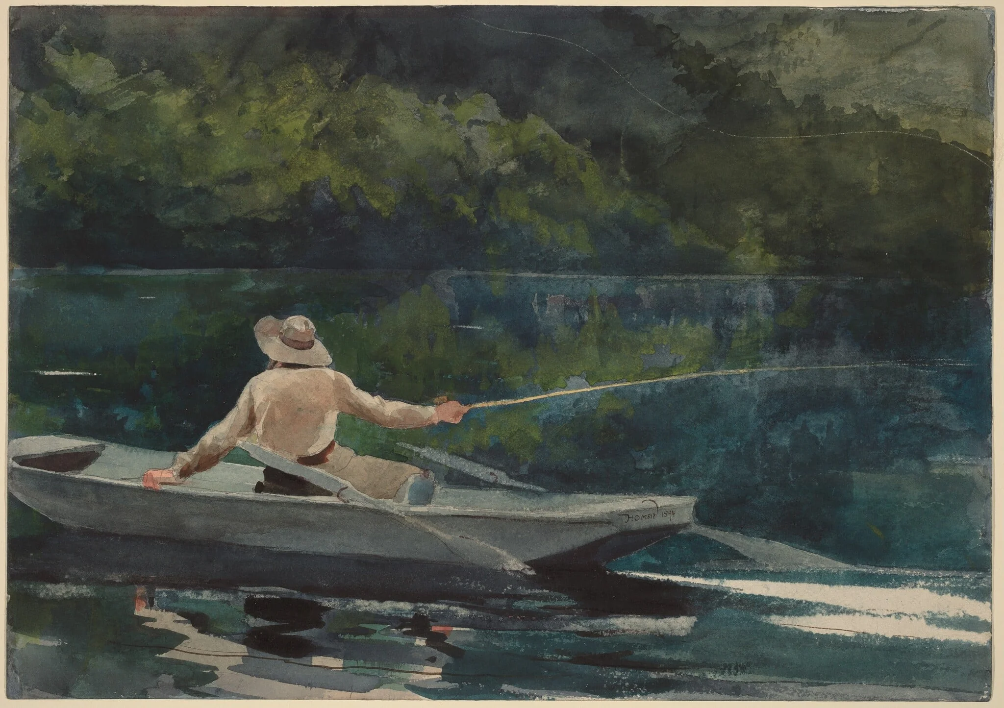 Casting, Number Two, by Winslow Homer, graphite, 1894