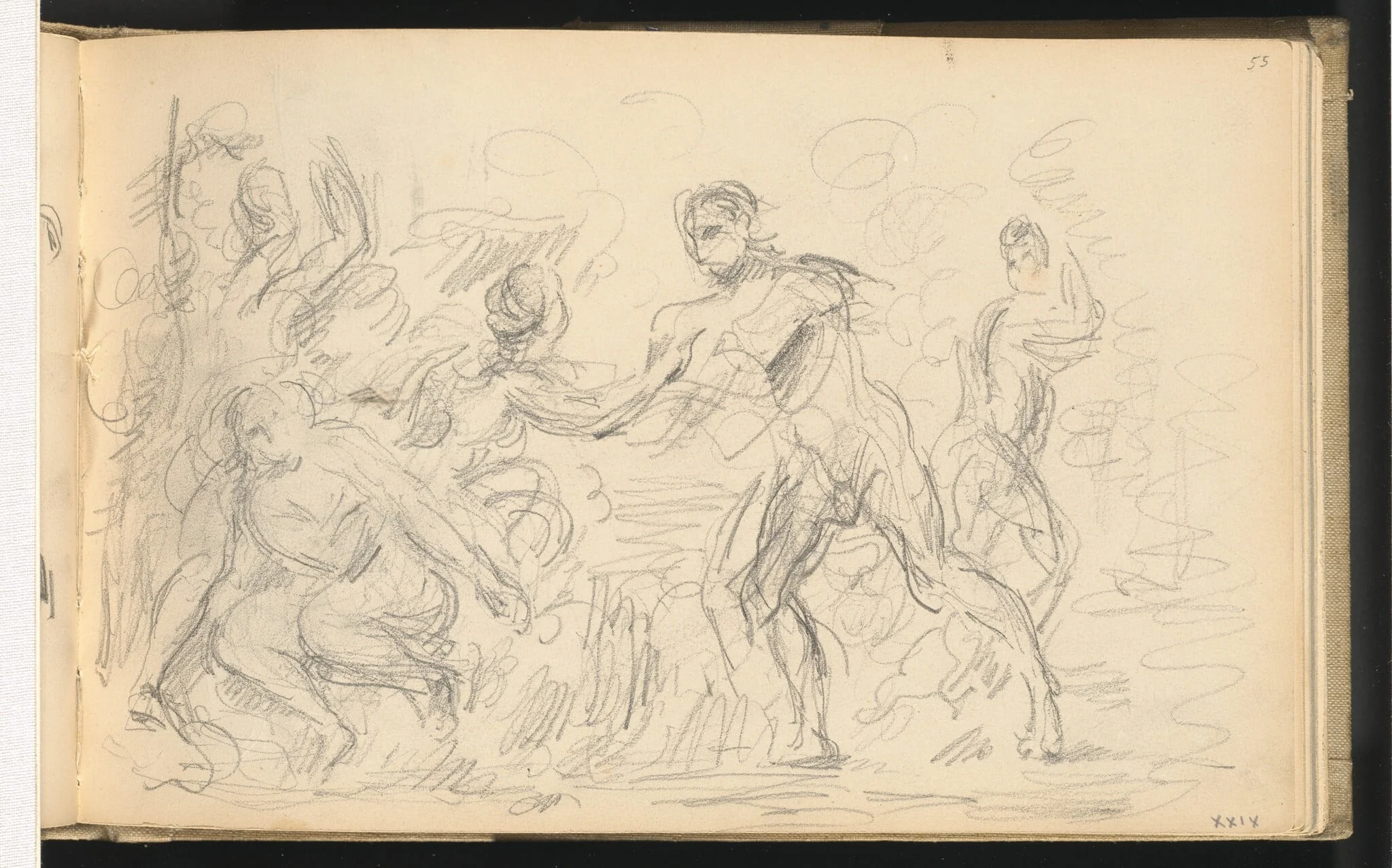 Study for "The Judgement of Paris" or "The Amorous Shepherd", by Paul Cezanne, graphite, 1884