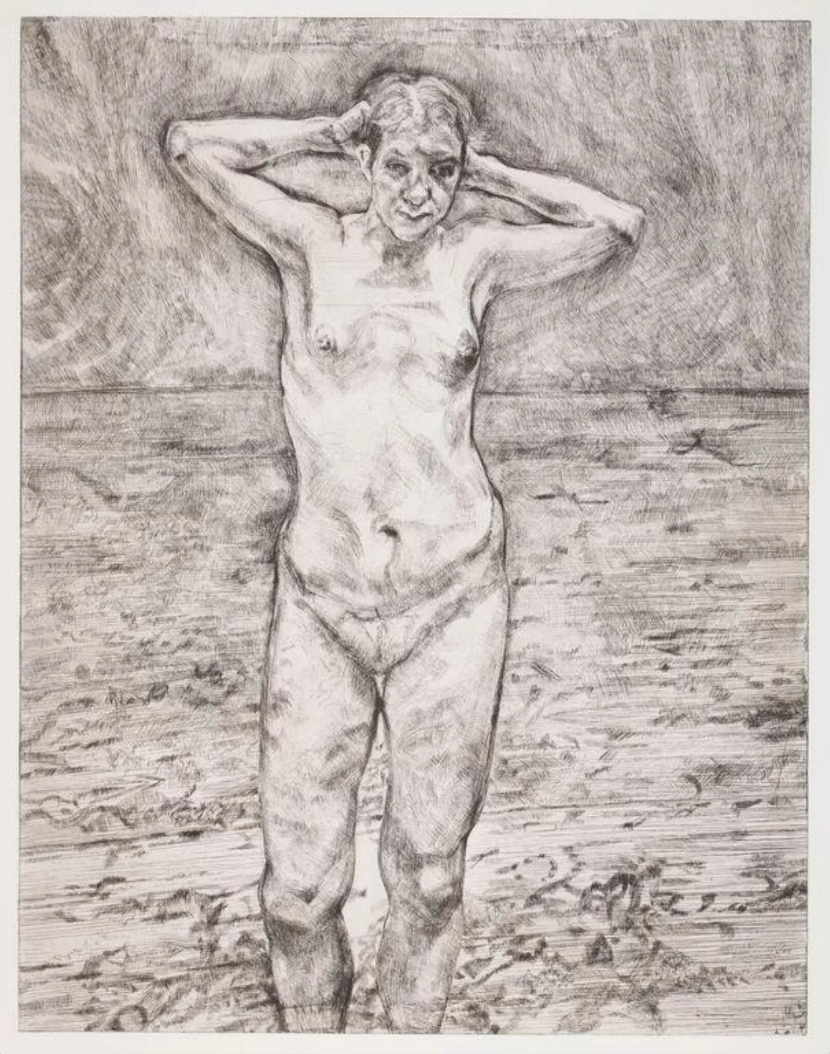 Naked Portrait Standing, by Lucian Freud, 2001