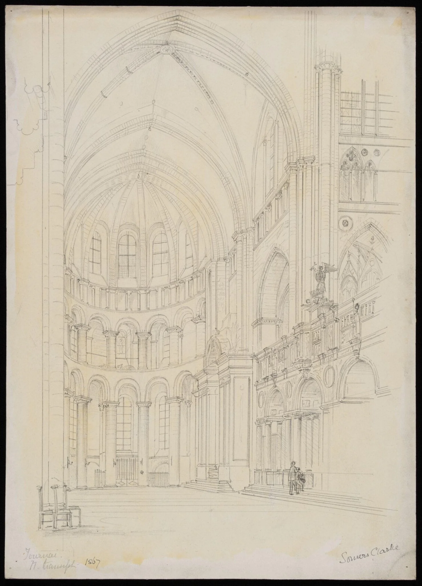 Interior of N. Transept, Tournai Cathedral