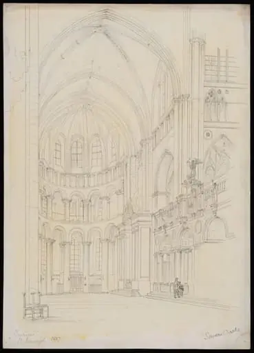 Interior of N. Transept, Tournai Cathedral