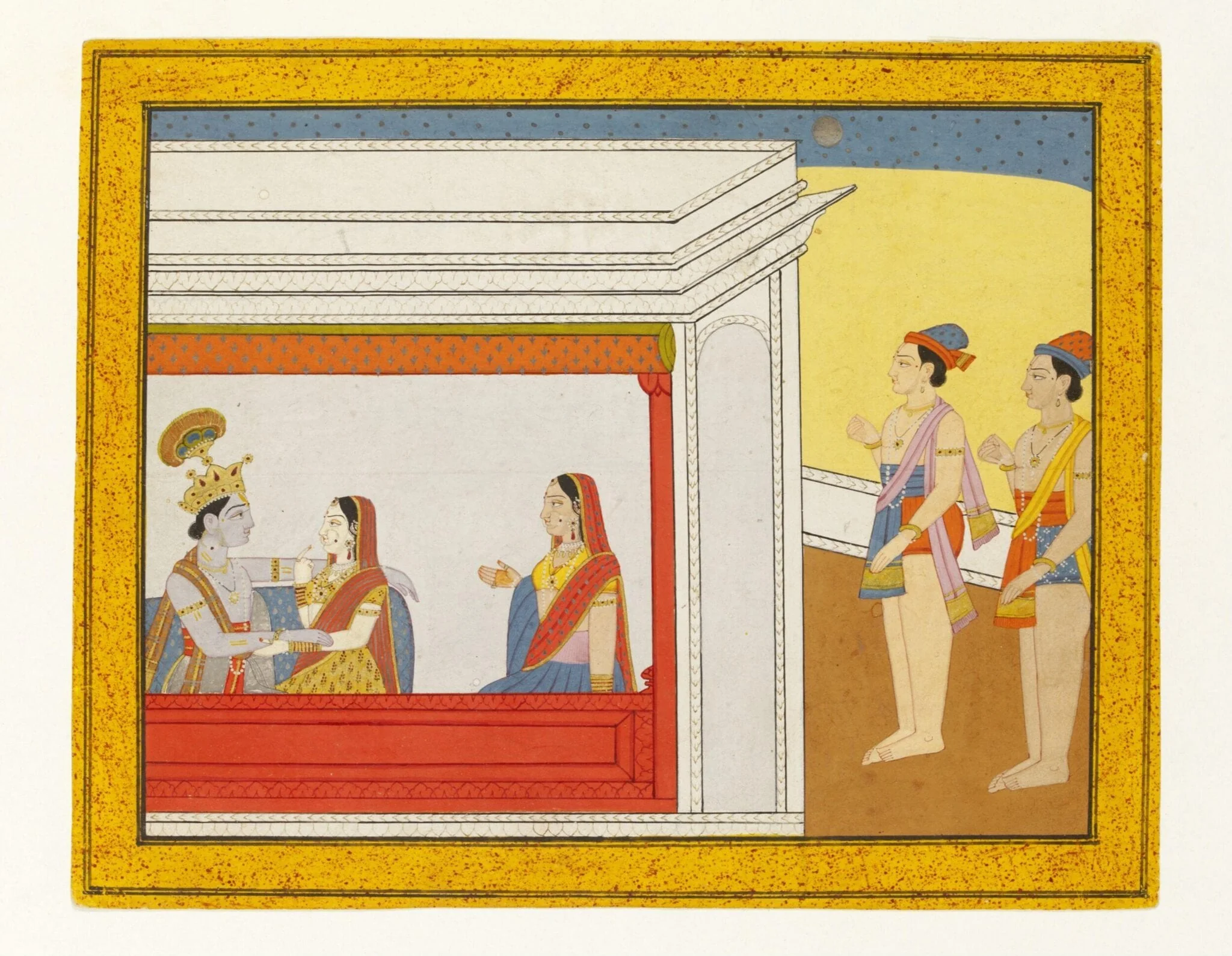 Radha and Krishna, by Unknown, paint, 1790