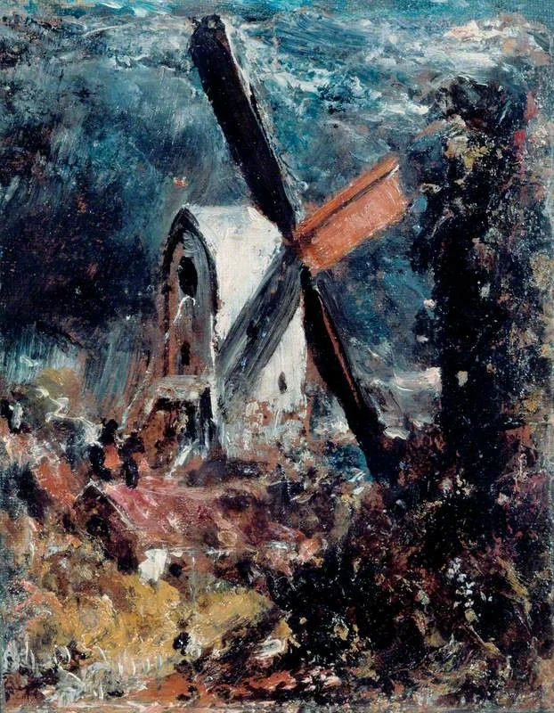 A Windmill near Brighton, by John Constable, oil, 1826