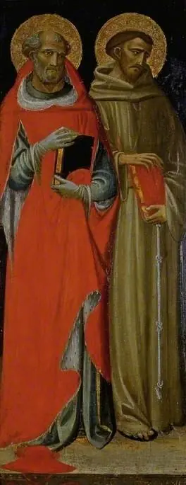 Saint Jerome and Saint Francis (recto, panel 1)
