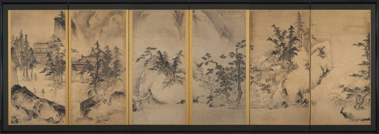 Winter and Spring Landscape, by Tenshō Shūbun, unspecified, 1404