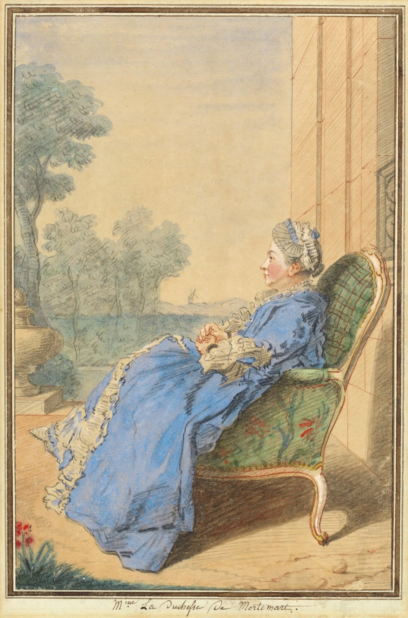Madame La Duchesse de Mortemart, by French 18th/19th Century, watercolor, 1762