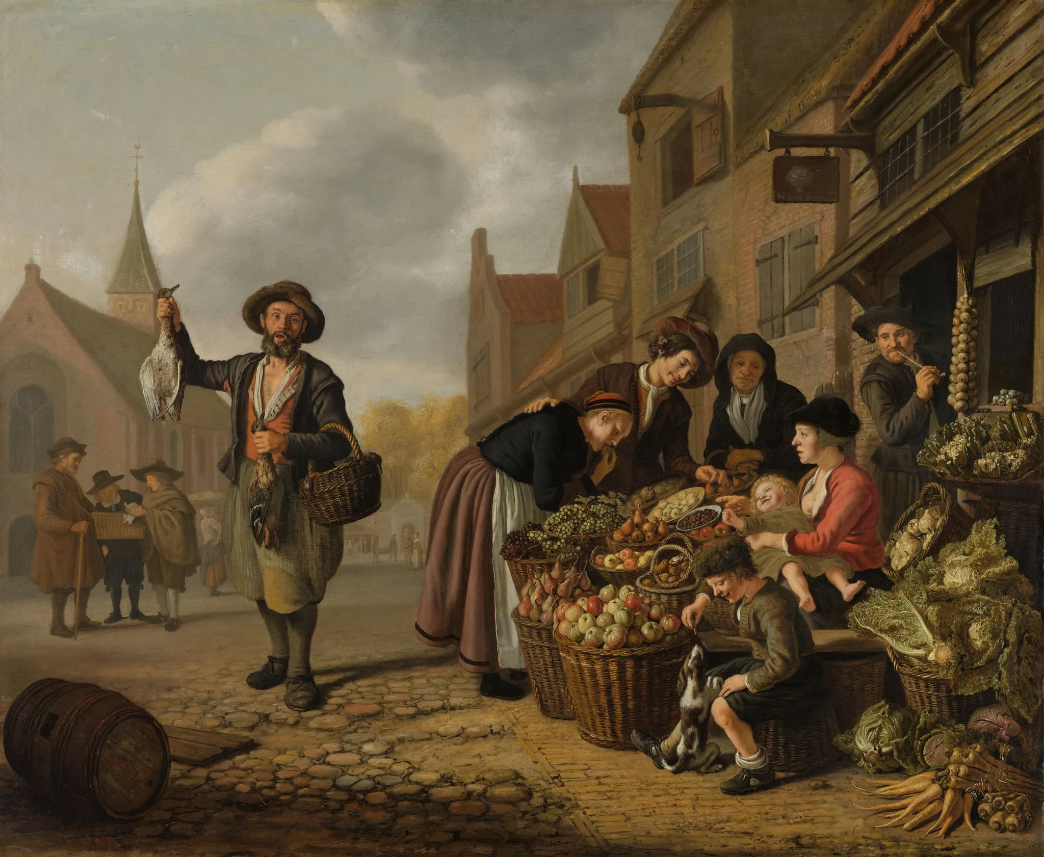 The Greengrocer's Shop De Buyskool, by Unknown, unspecified, 1654