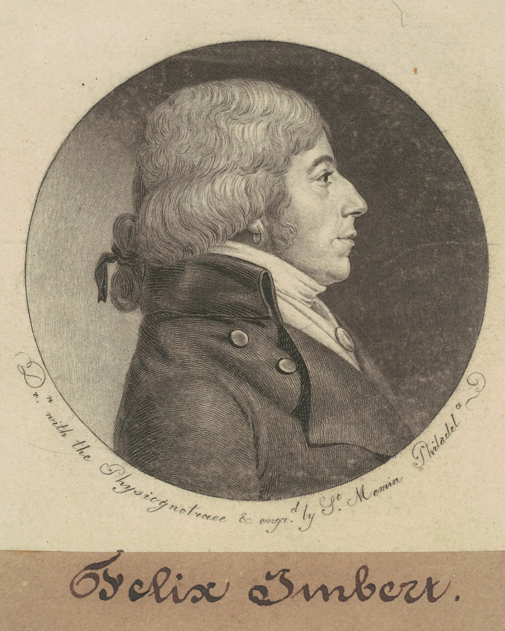 Felix Imbert, by Charles Balthazar Julien Févret de Saint-Mémin, ink, 1800