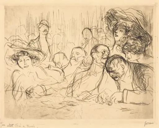 A la table de jeu (1ère planche) (At the Gambling Table) (first plate)