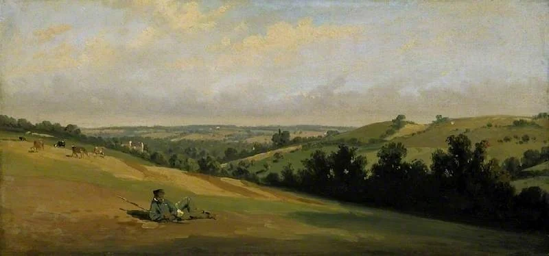 Young man reclining on the downs, by Théodore Caruelle d'Aligny, unspecified, 1834