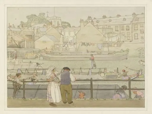 Barges going through the Lock, Brentford