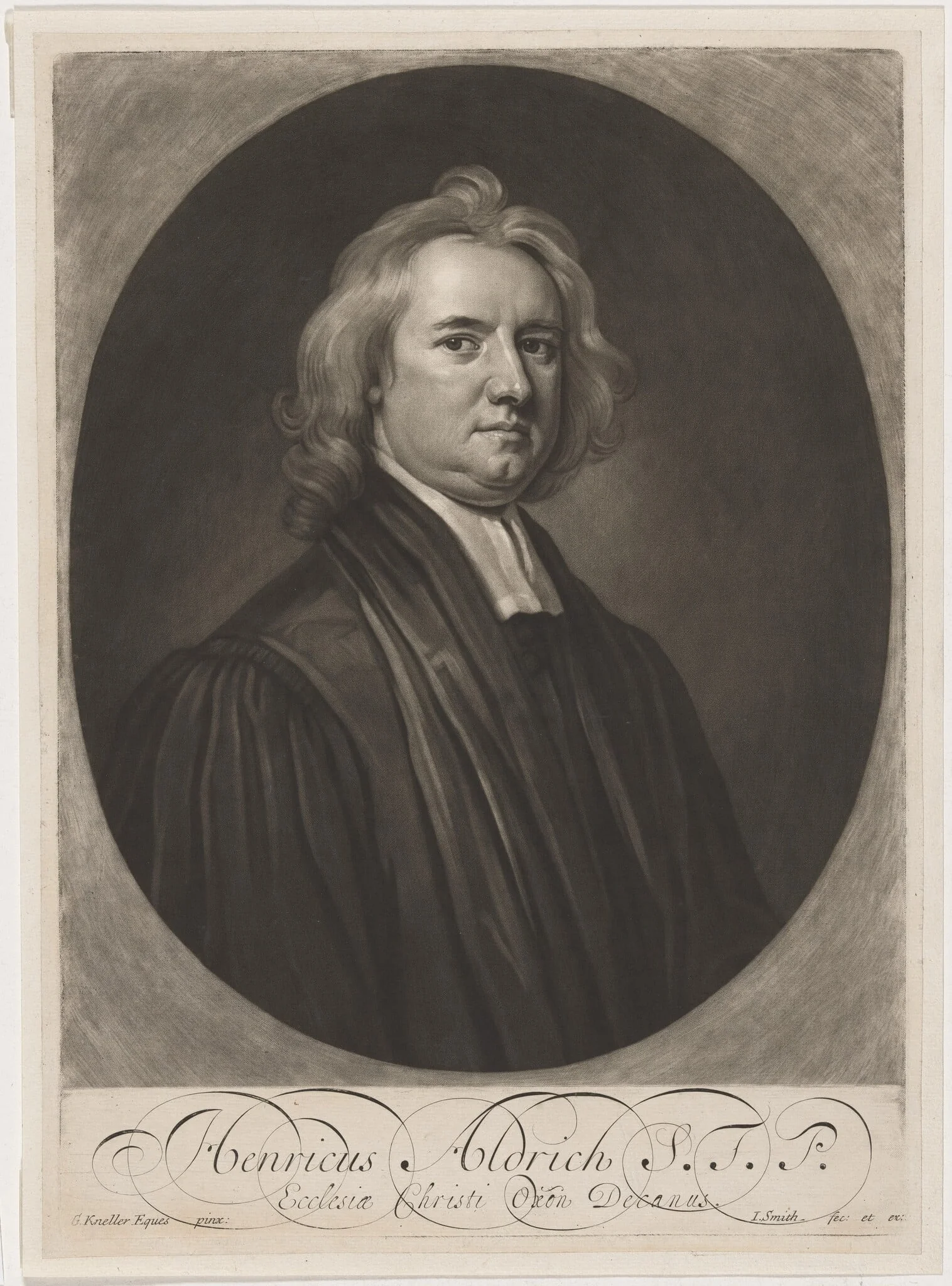 Henry Aldrich, Dean of Christ Church, by John Smith, ink, 1697