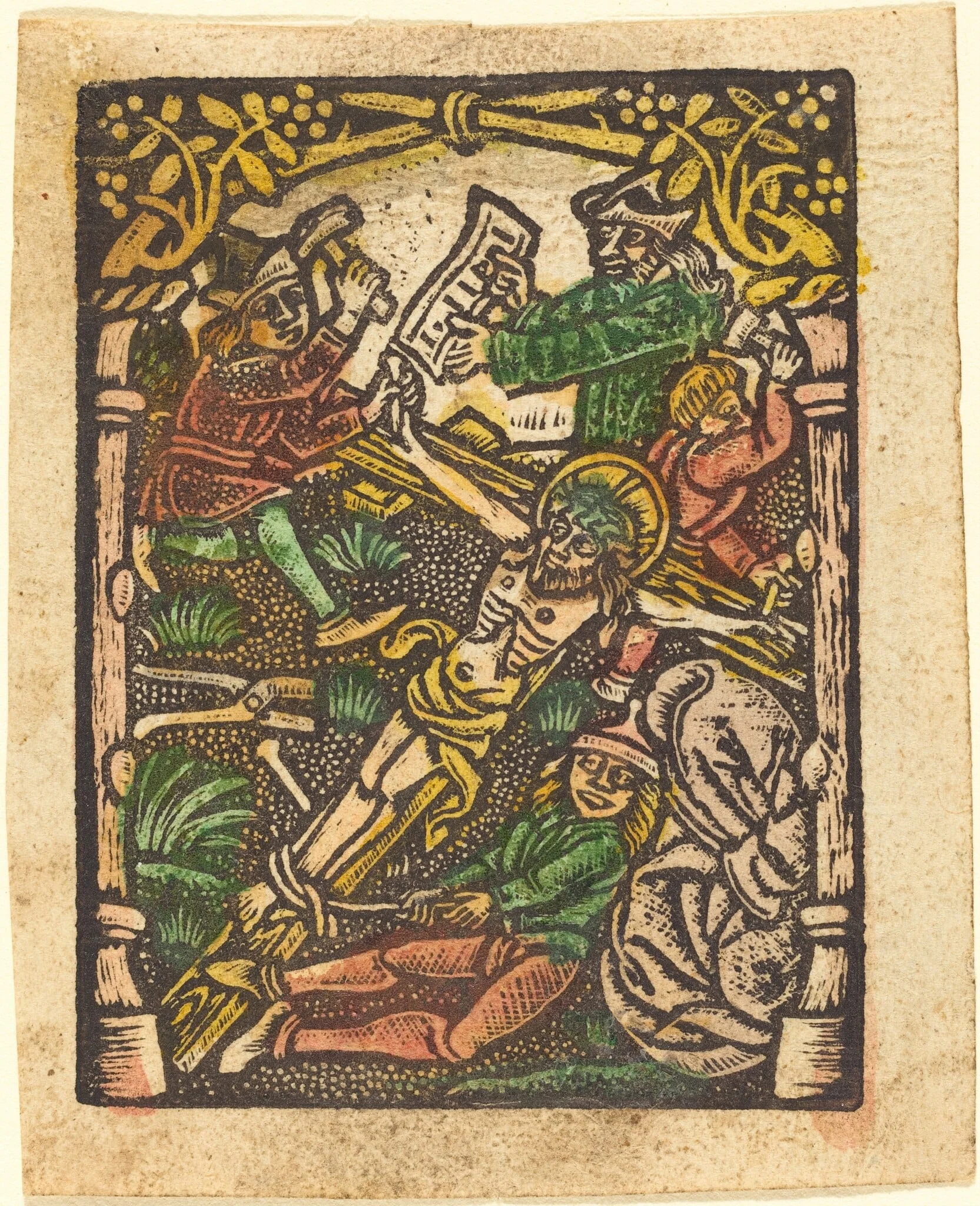 Christ Nailed to the Cross, by German 15th Century, paint, 1401
