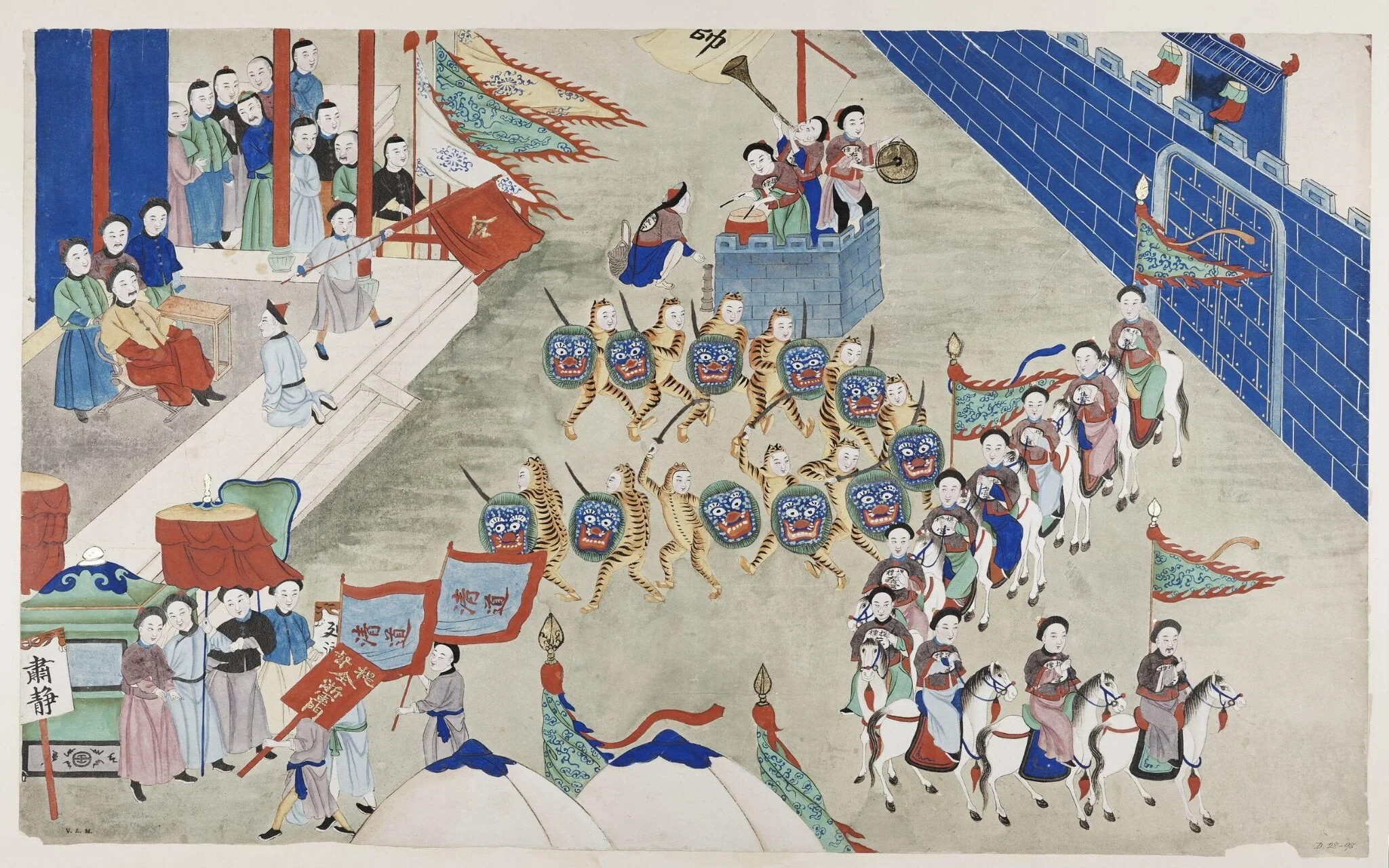 A military review, by Unknown, paint, 1880
