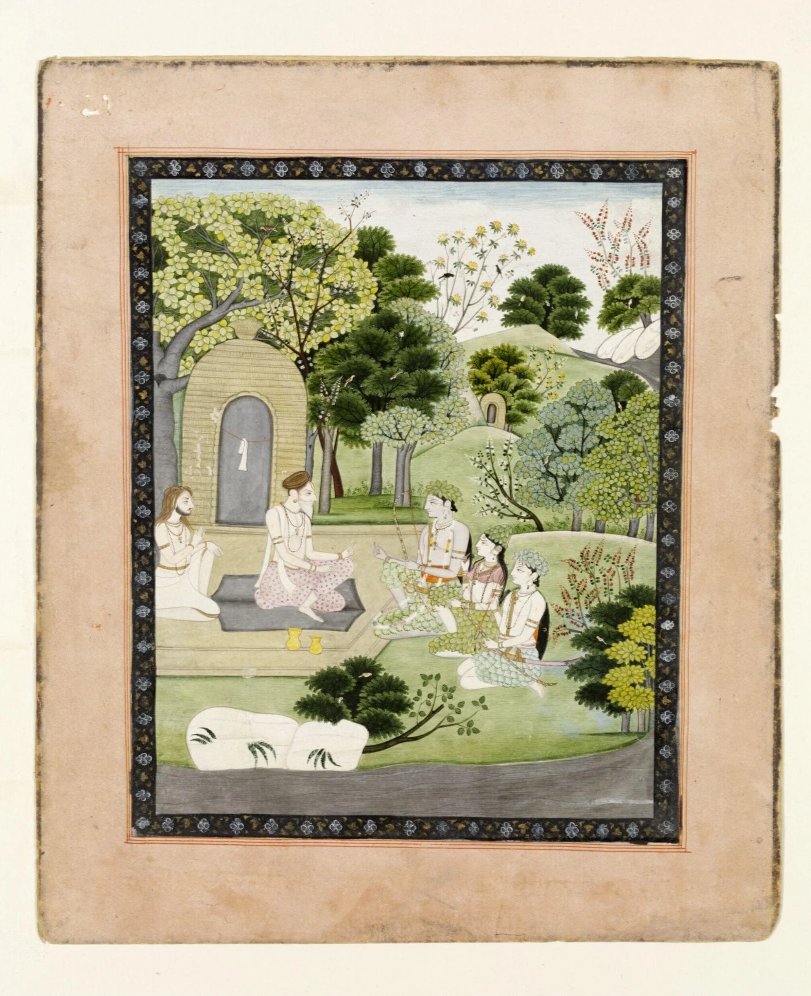 Rama, Sita and Lakhshmana, by Unknown, paint, 1840