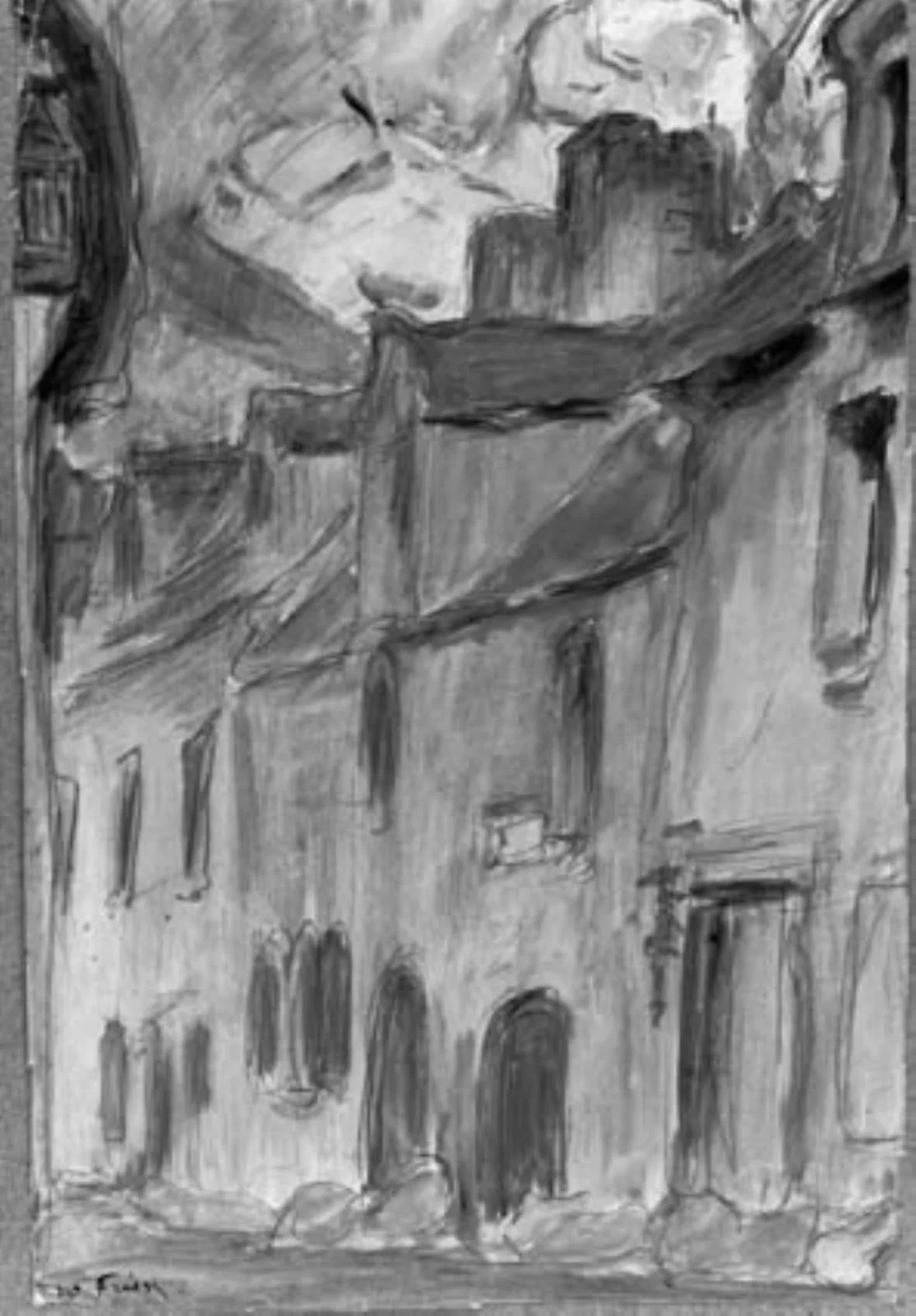 Gamle huse i Falaise, Normandiet, by Unknown, unspecified, 1902