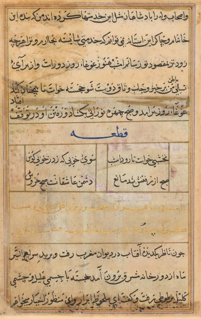 Page from Tales of a Parrot (Tuti-nama): text page