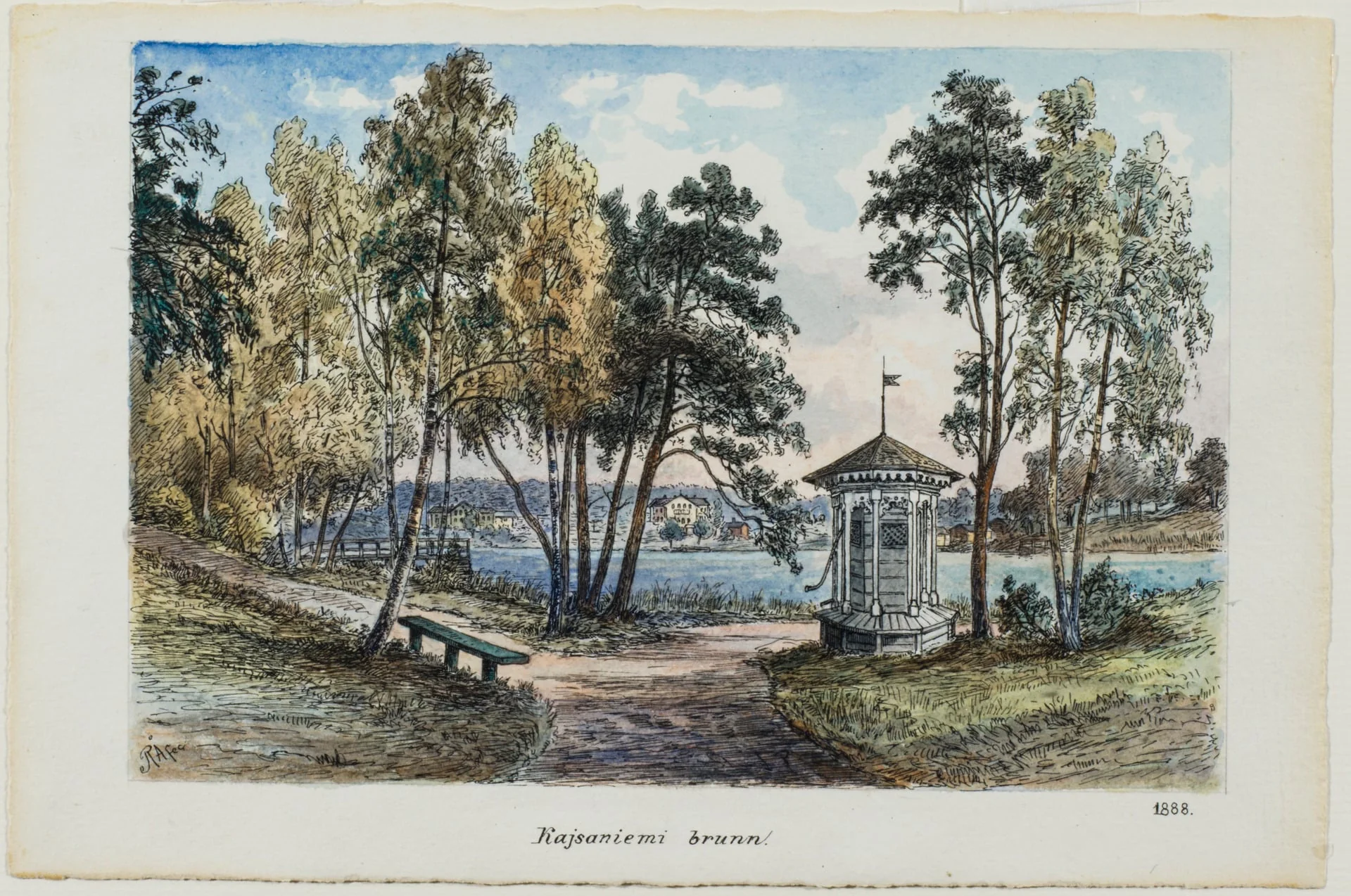 Kaisaniemen kaivo, by Rudolf Åkerblom, 1897