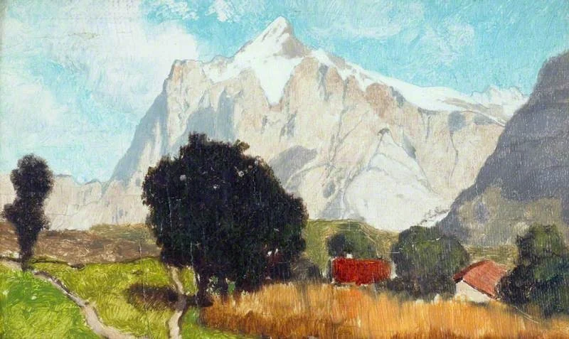 Grindelwald and the Wetterhorn, by Karl Heffner, oil, 1897