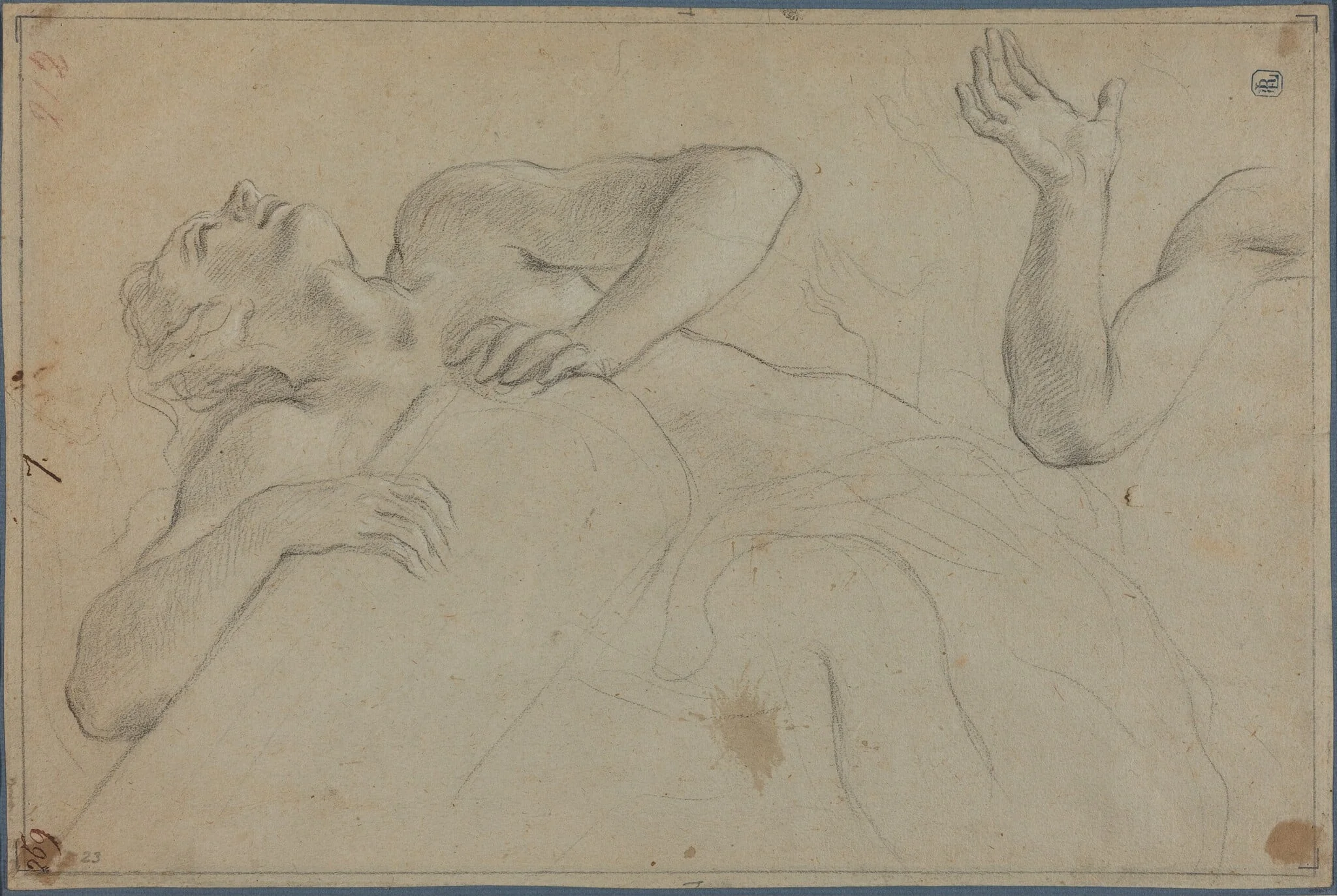 Satyr Leaning on a Column, by Anton Domenico Gabbiani, chalk, 1689