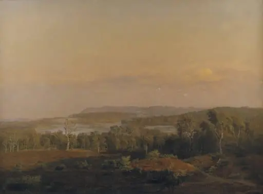 A View towards Himmelbjerget, Jutland. Evening