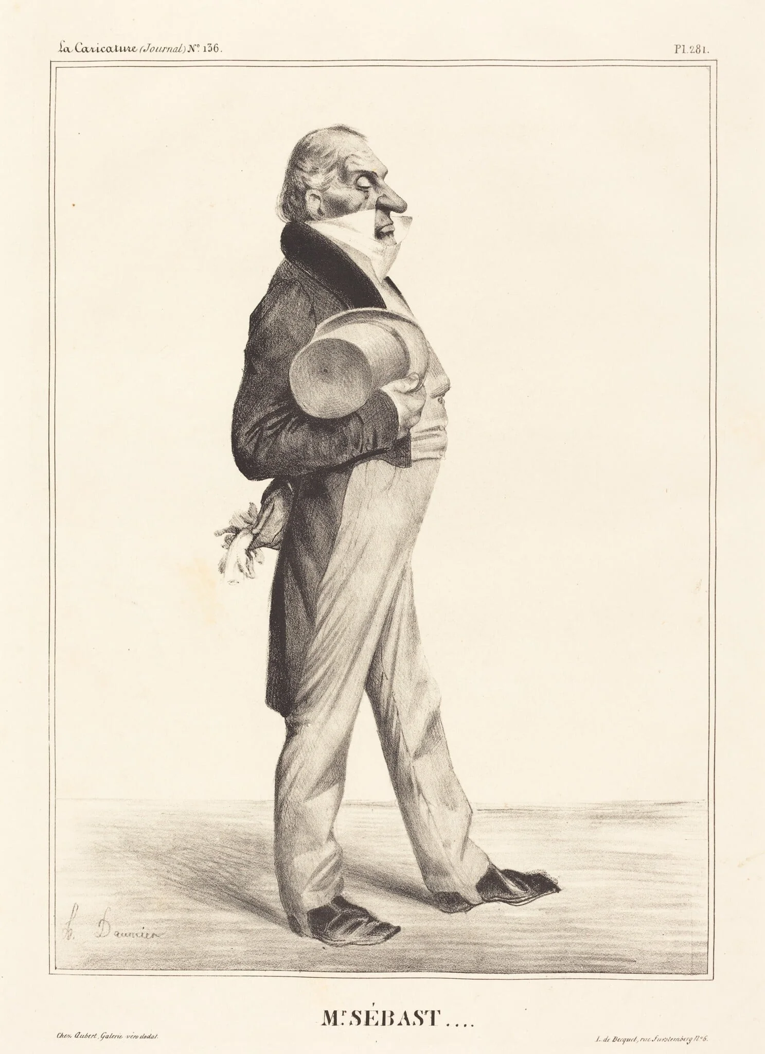 Comte Horace Sébastiani, by Honoré Daumier, ink, 1833