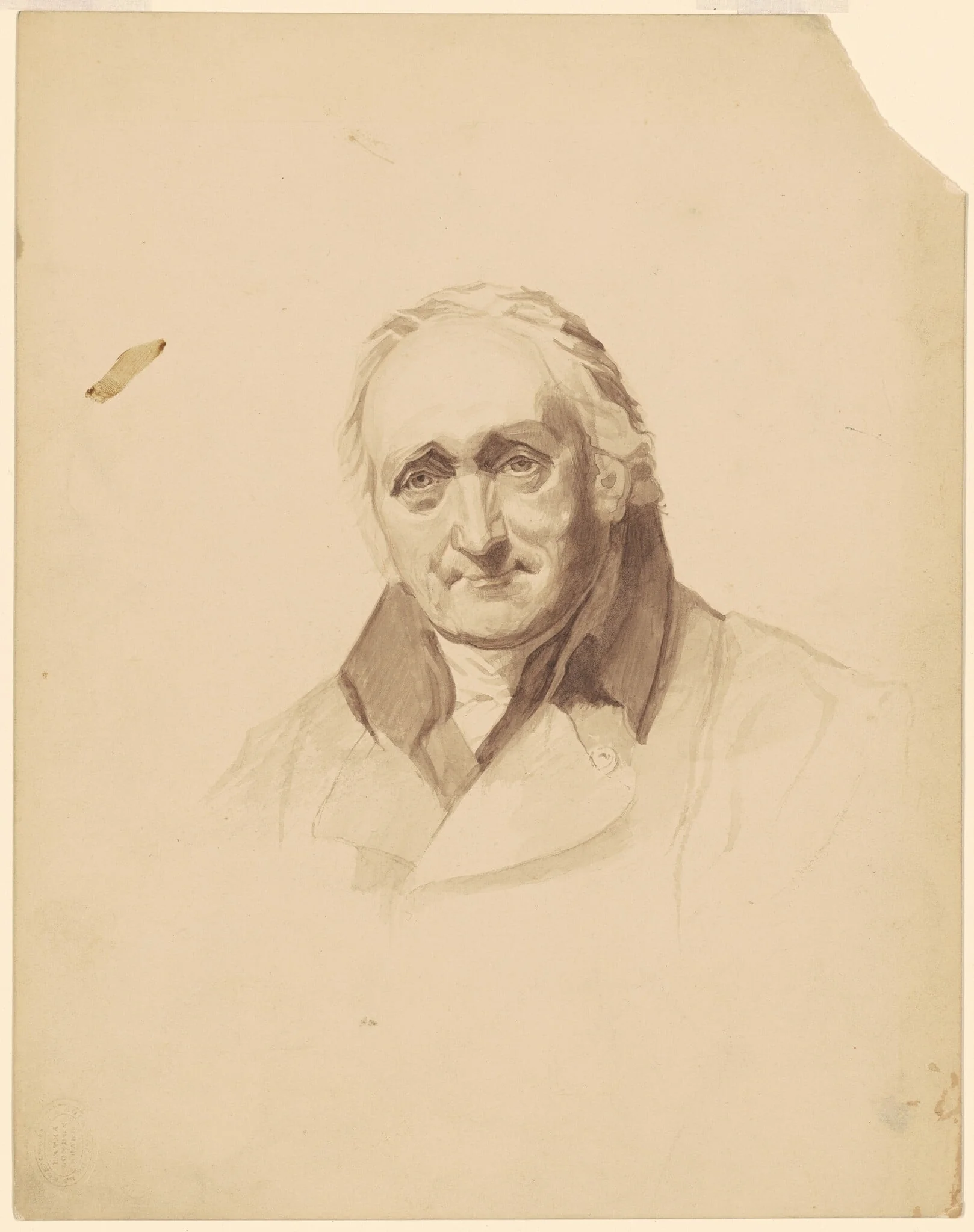 Portrait of a Man, by James Goodwyn Clonney, ink, 1838