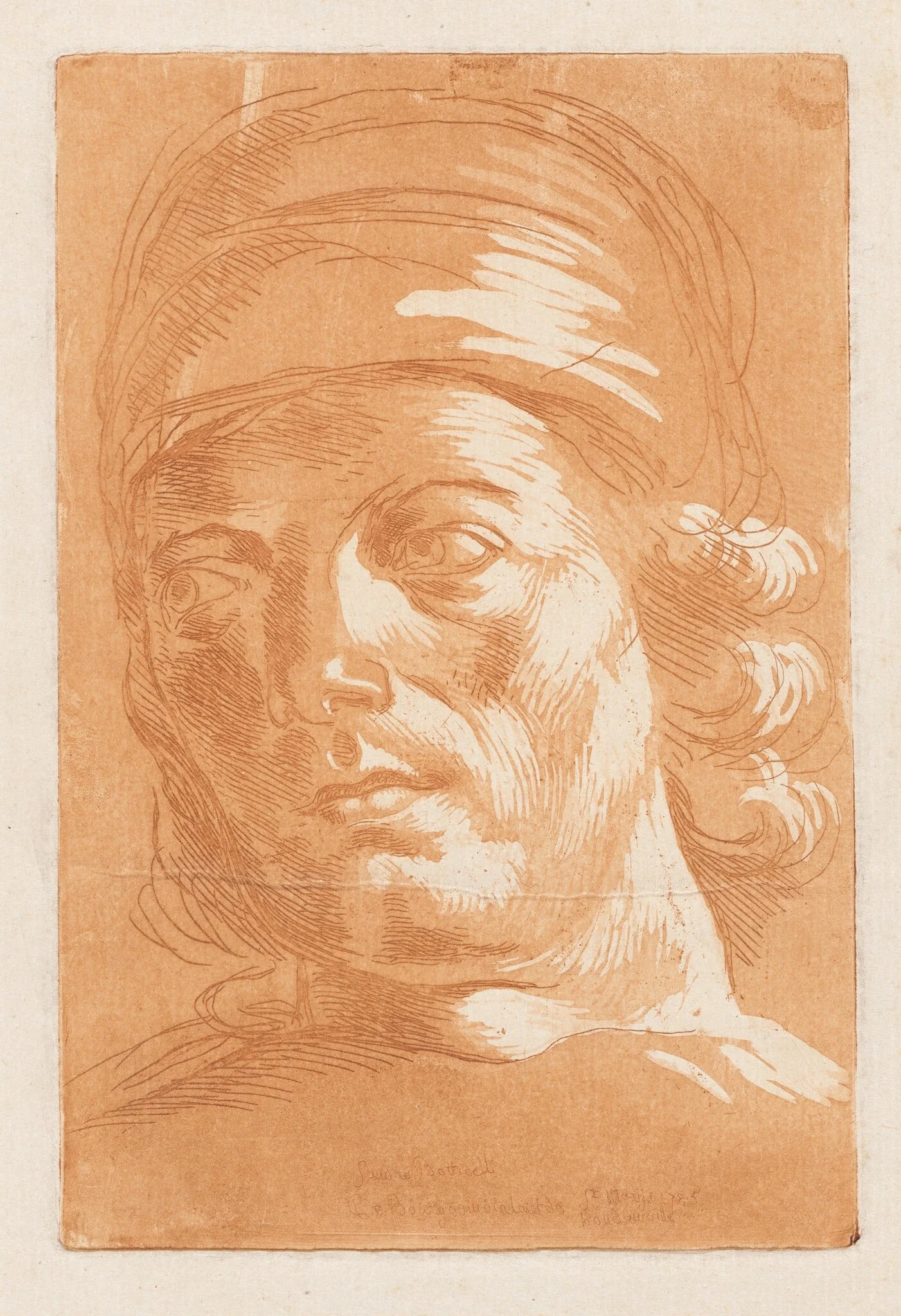 Head of a Man, by Charles-Paul-Jean-Baptiste de Bourgevin Vialart de Saint-Morys, ink, 1785