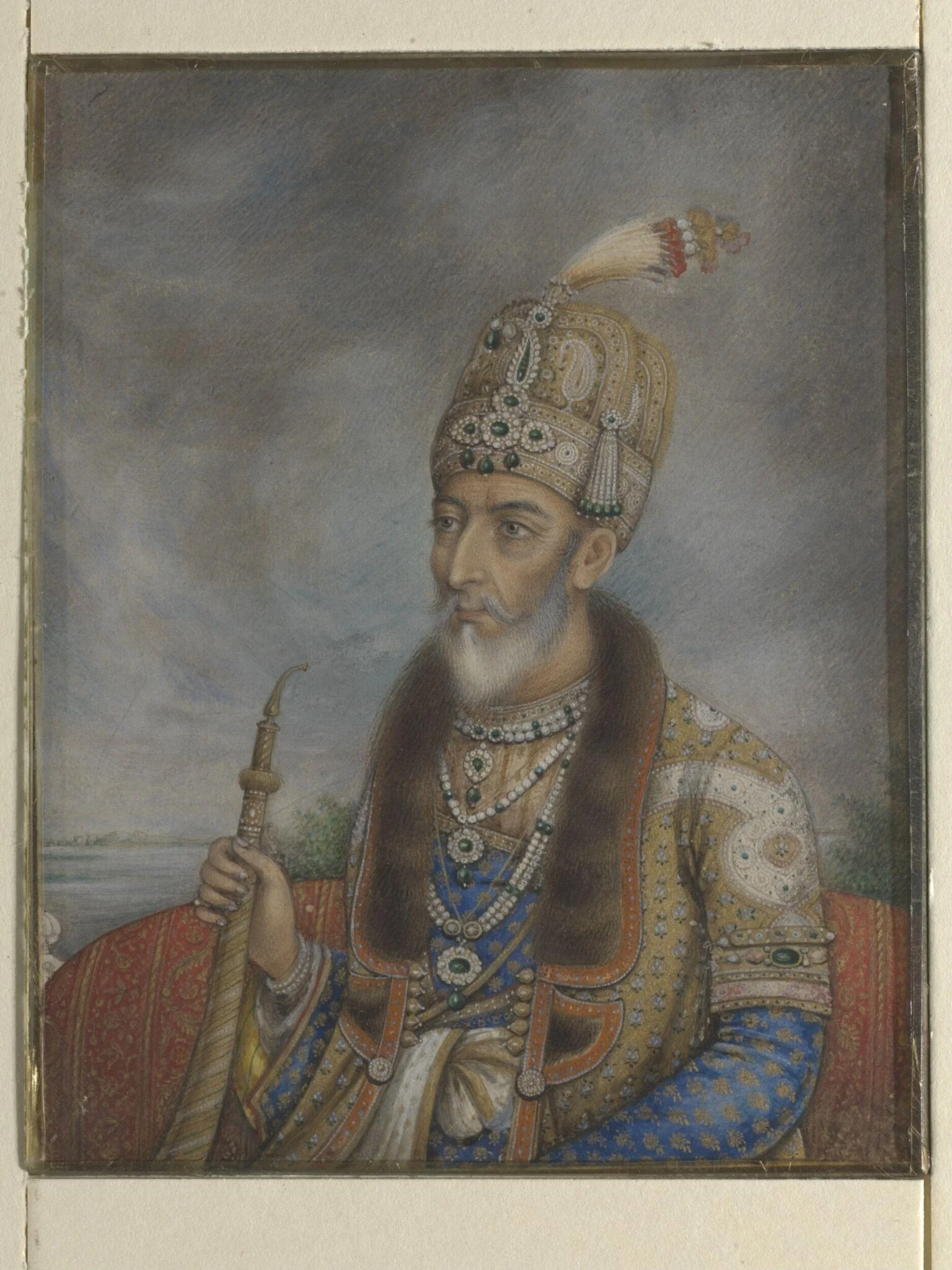 Bahadur Shah II (r. 1837-58), last Mughal emperor of India, by Unknown, paint, 1850