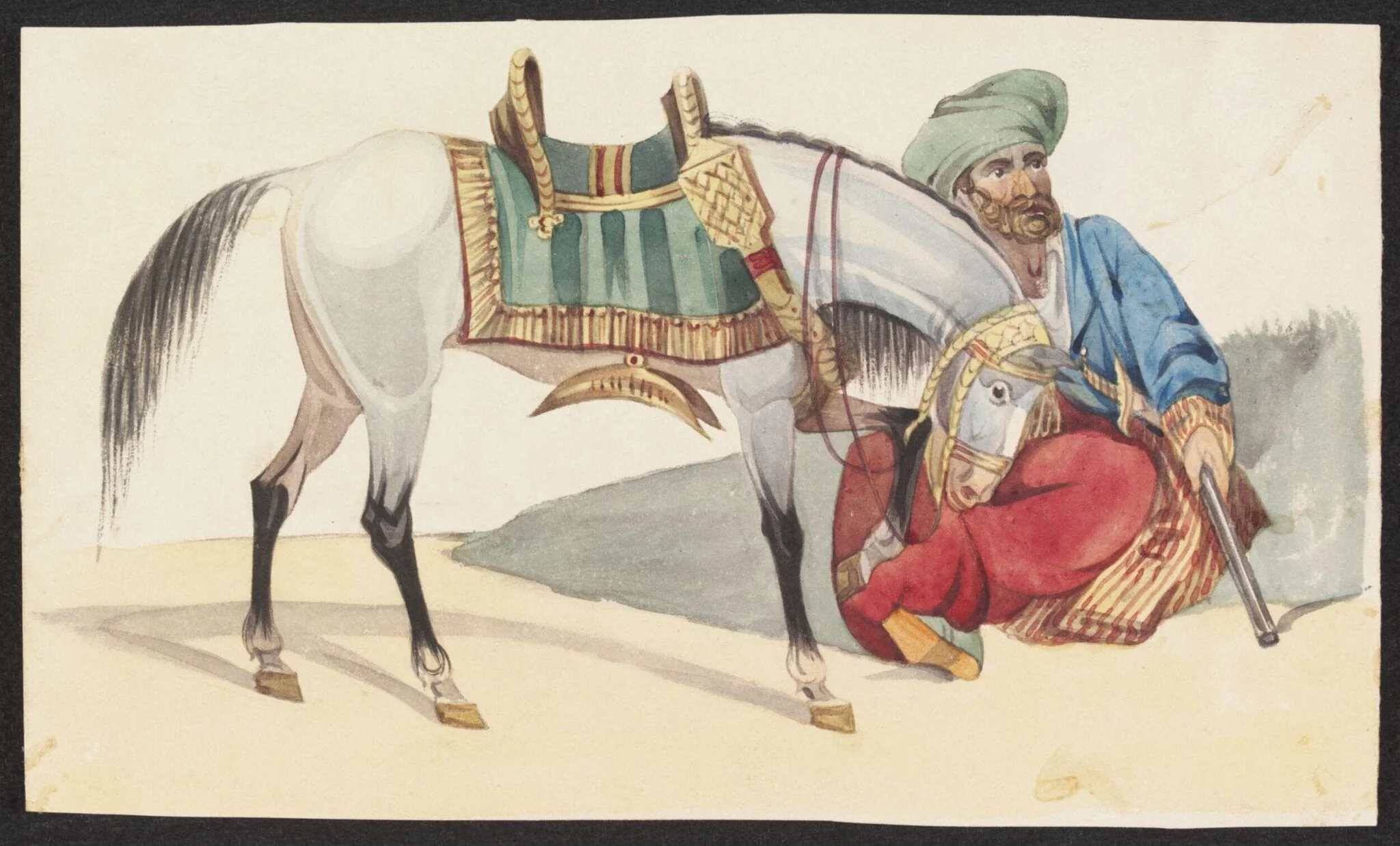 Repose, by Unknown, watercolor, 1835