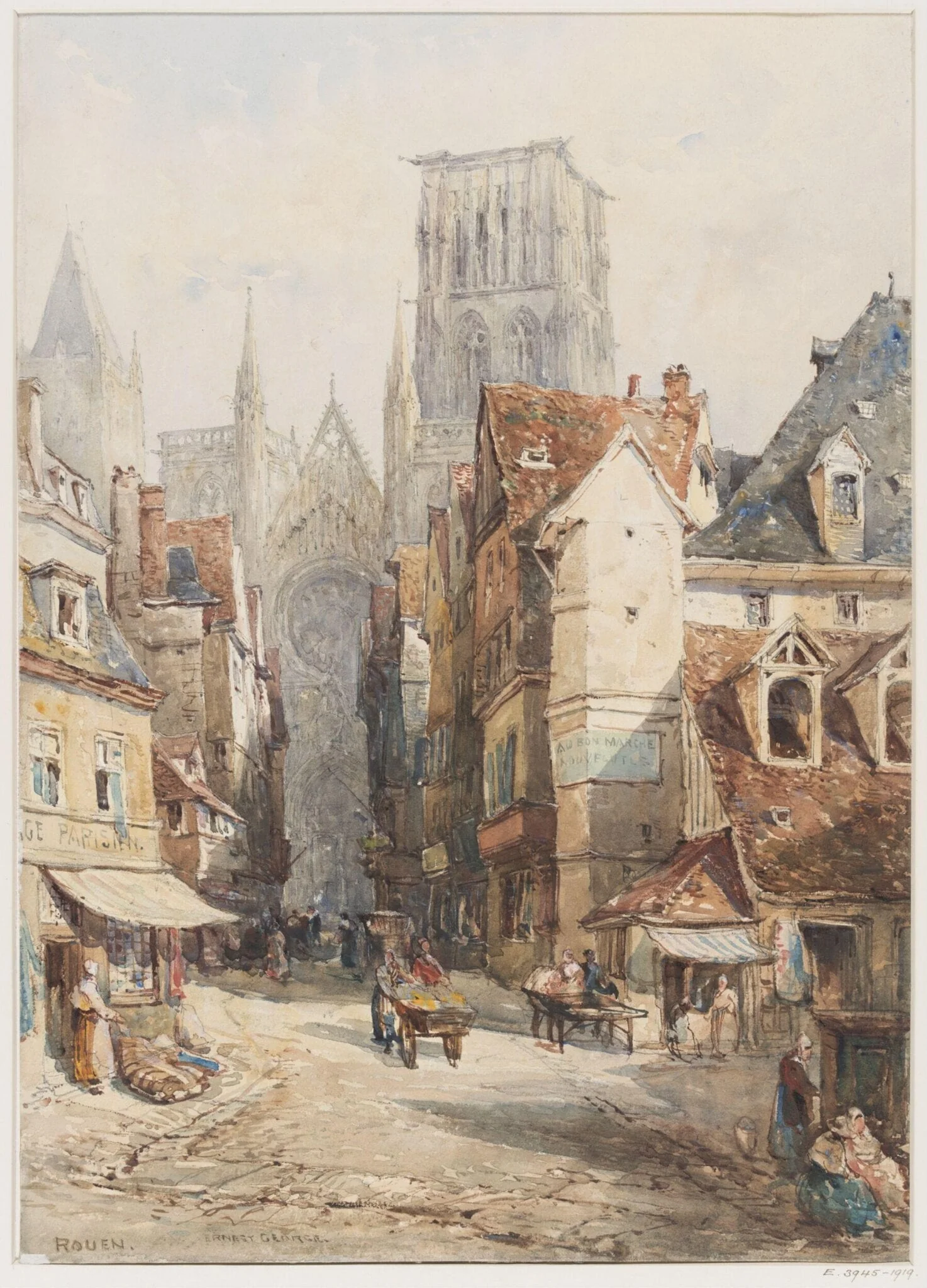 Rouen. The South Porch and Towers of the Cathedral, seen from Rue du Bac