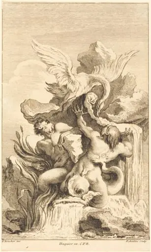 Two Tritons and a Swan