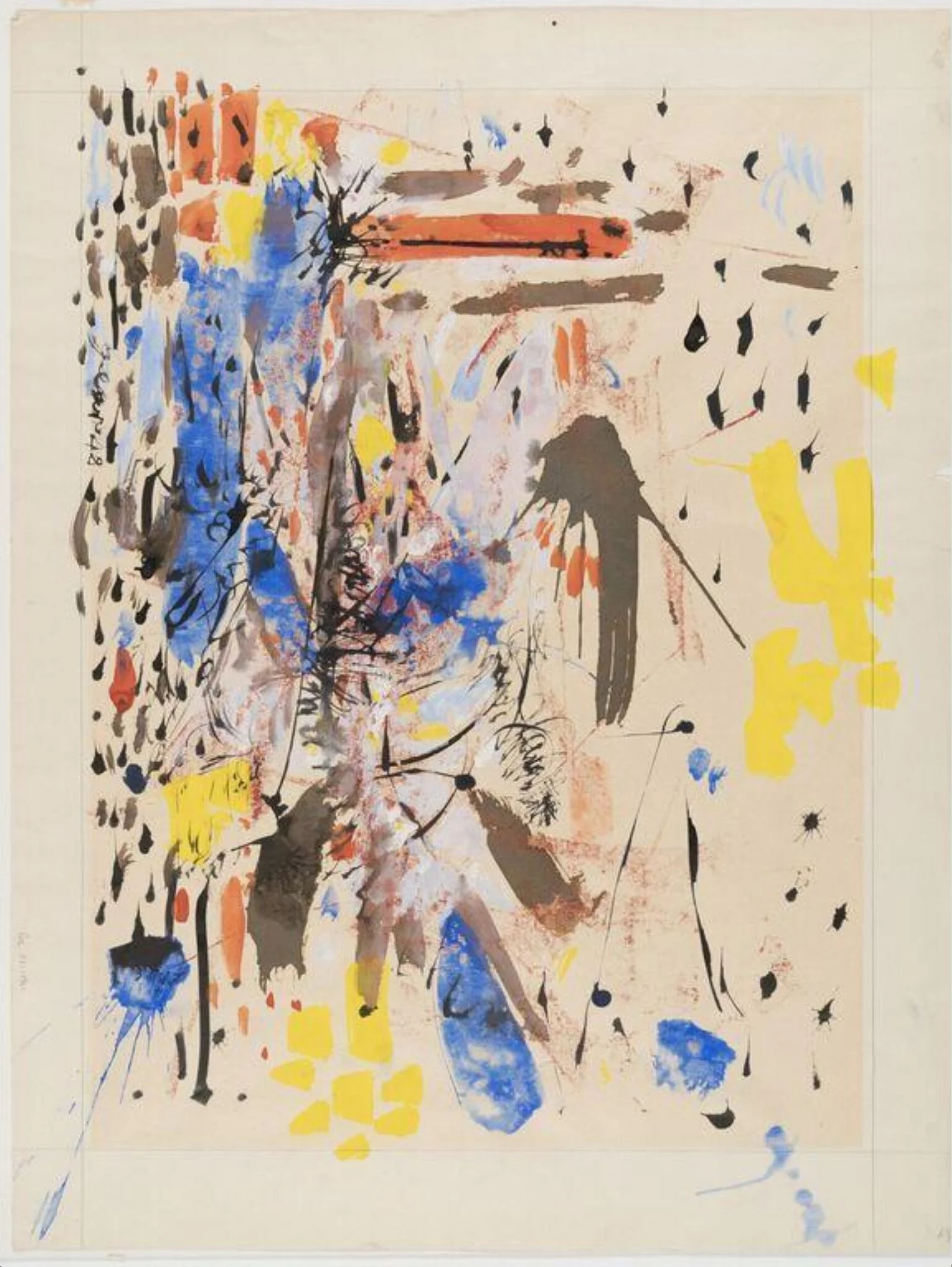 Abstract Composition, by William Gear, watercolor, 1948