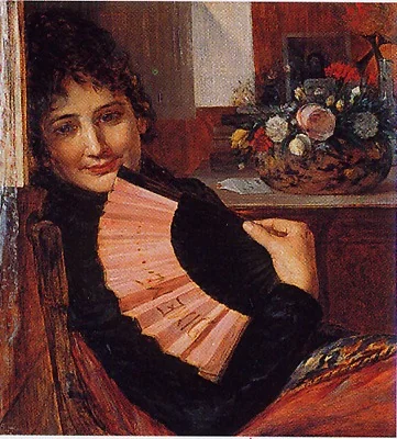 Coquetería, by Alfredo Valenzuela Puelma, oil, 1896