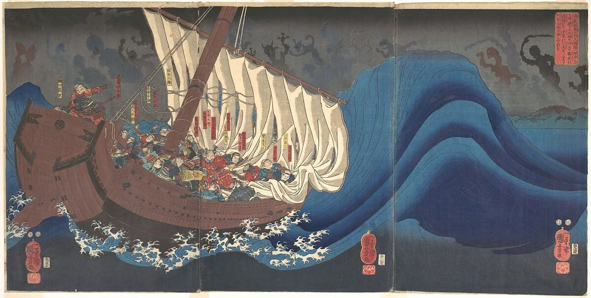 歌川国芳画　「大物の浦平家の亡霊」|Ghosts of the Taira at Daimotsu Bay