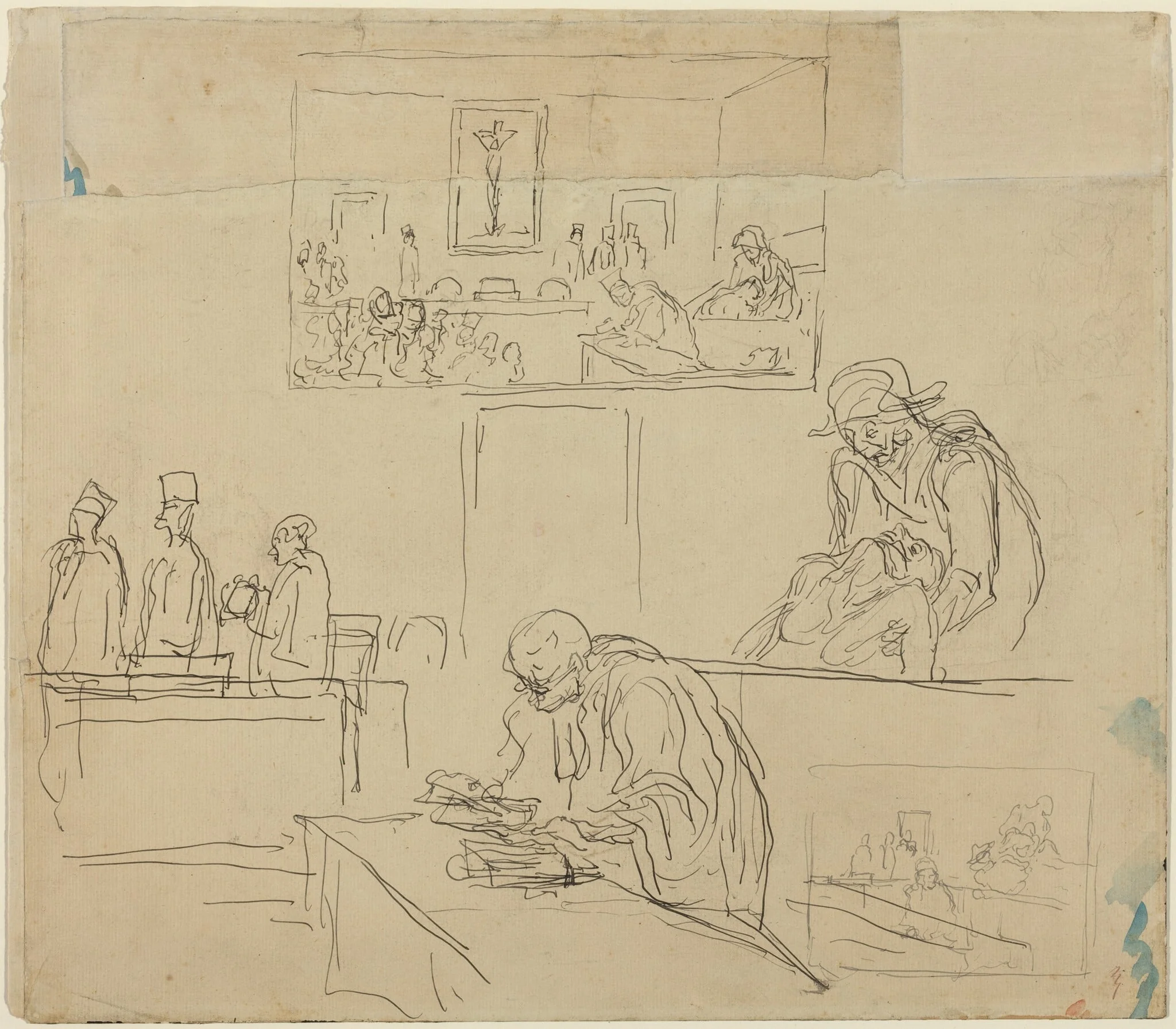 Scene of the Tribunal (The Verdict), by Honoré Daumier, ink, 1866