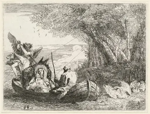The Holy Family Being Ferried Across the River