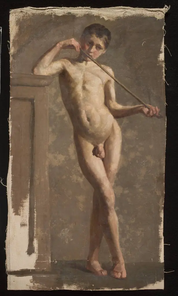 Nude of a standing boy