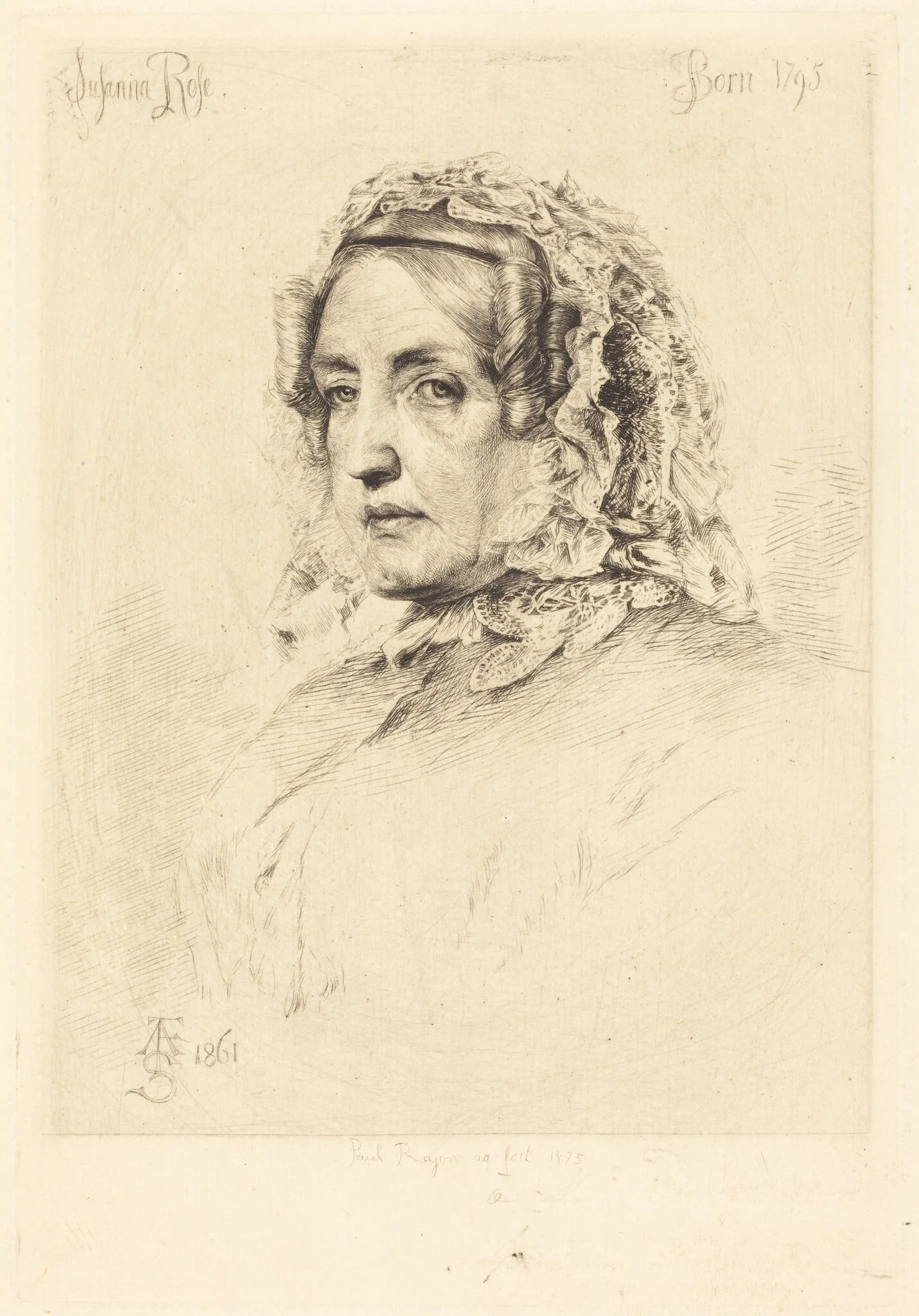 Suzanna Rose, by Paul Adolphe Rajon, ink, 1875
