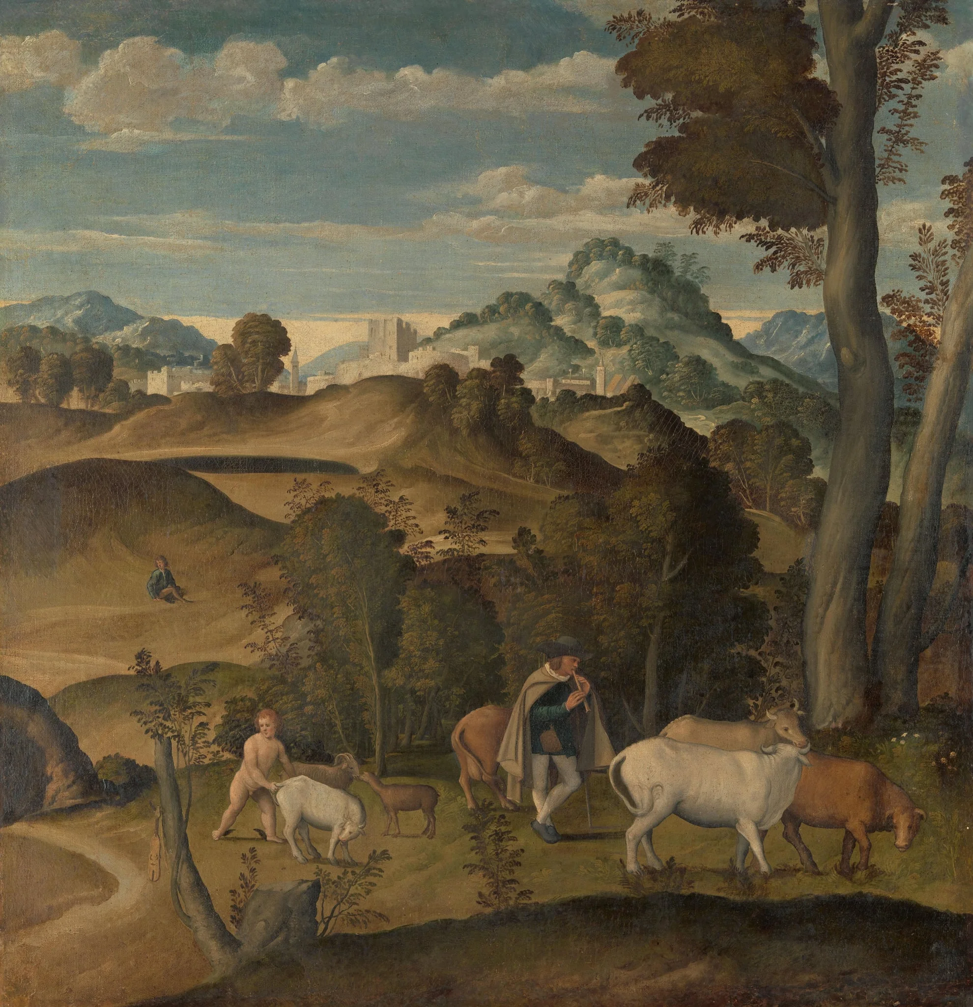 De jonge Mercurius steelt runderen van Apollo&#8217;s kudde, by Unknown, unspecified, 1540